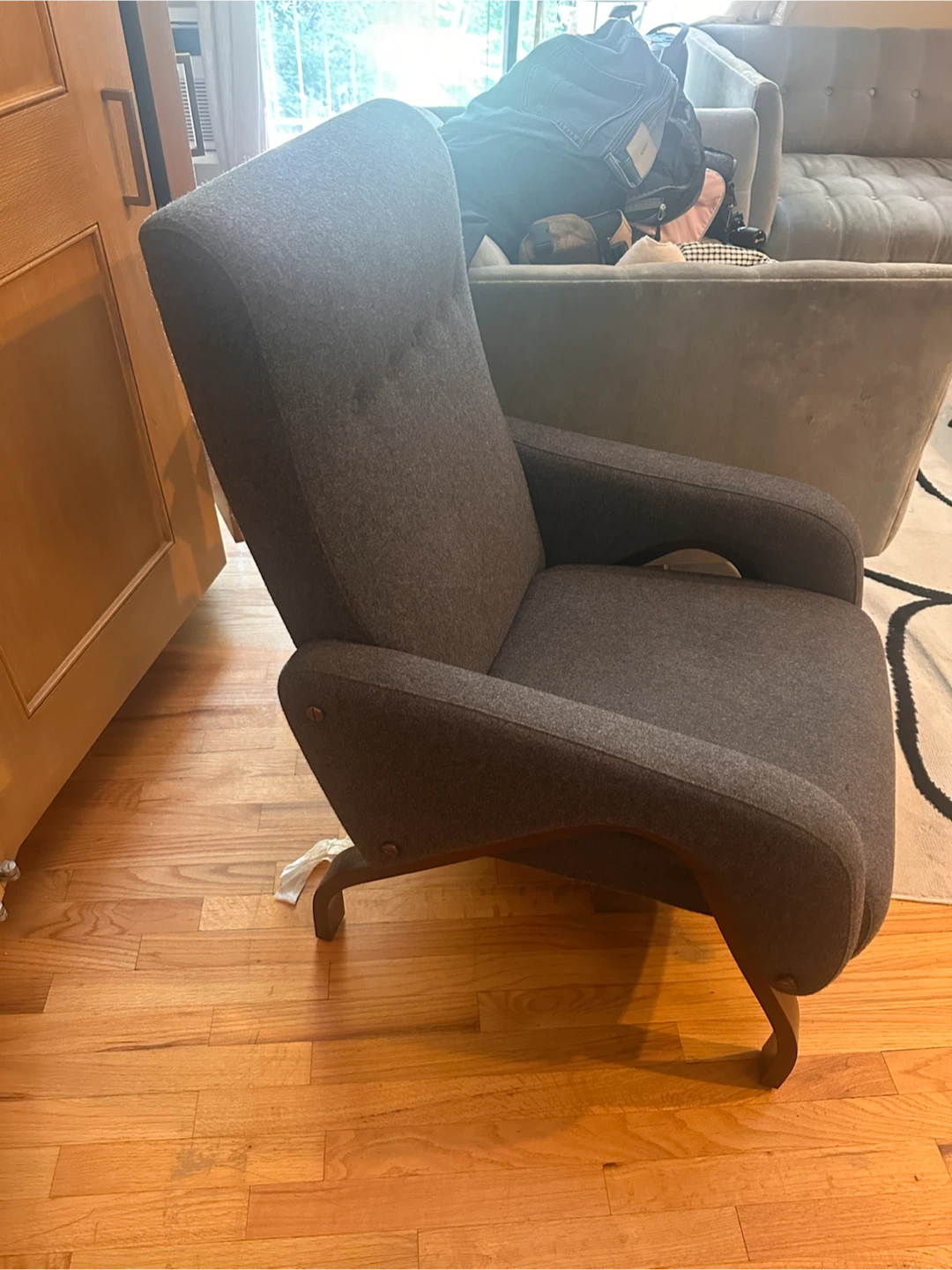 Dark Gray Upholstered Accent Chair - photo 2