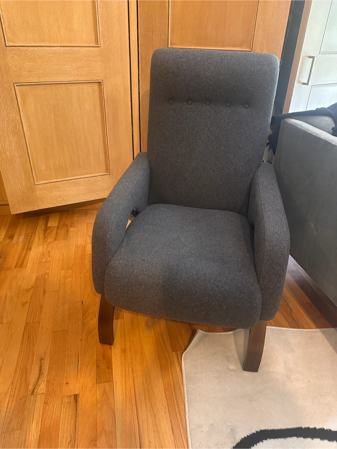 Dark Gray Upholstered Accent Chair - photo 3