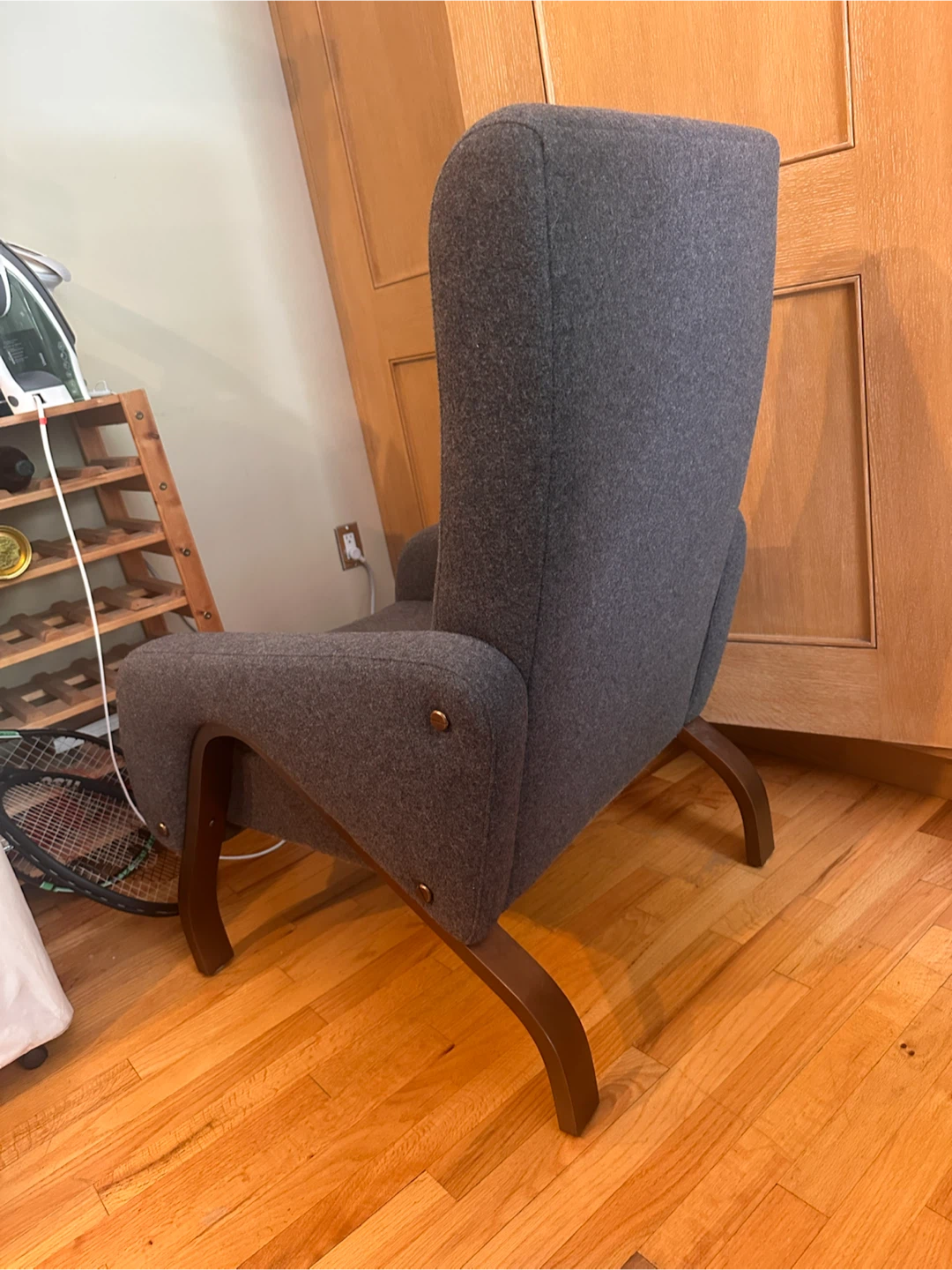 Dark Gray Upholstered Accent Chair - photo 4