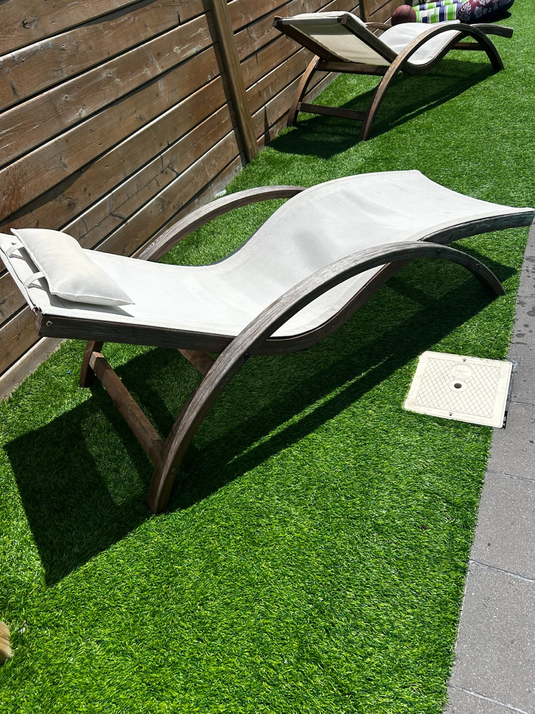 Pair Wooden Lounger Chair with Cushion - photo 3