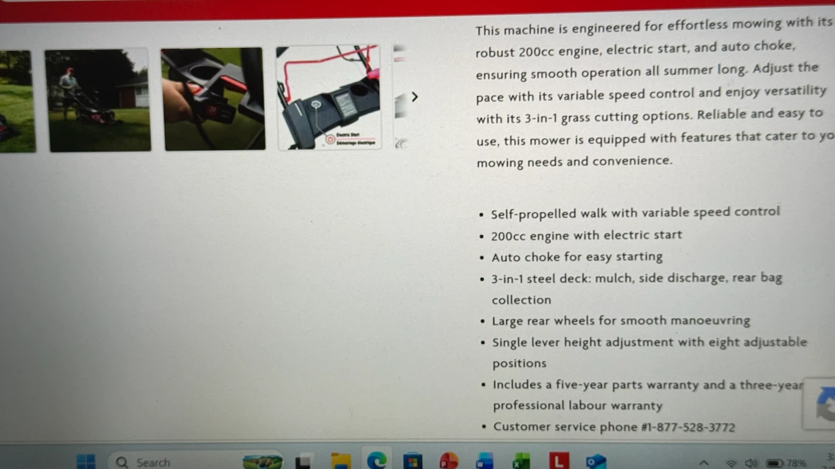 BENCHMARK Self-Propelled Lawnmower with Electric Start - photo 2