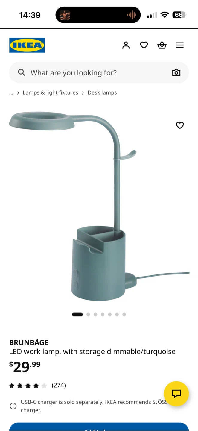 IKEA BRUNBÅGE LED Desk Lamp with USB-C - photo 2