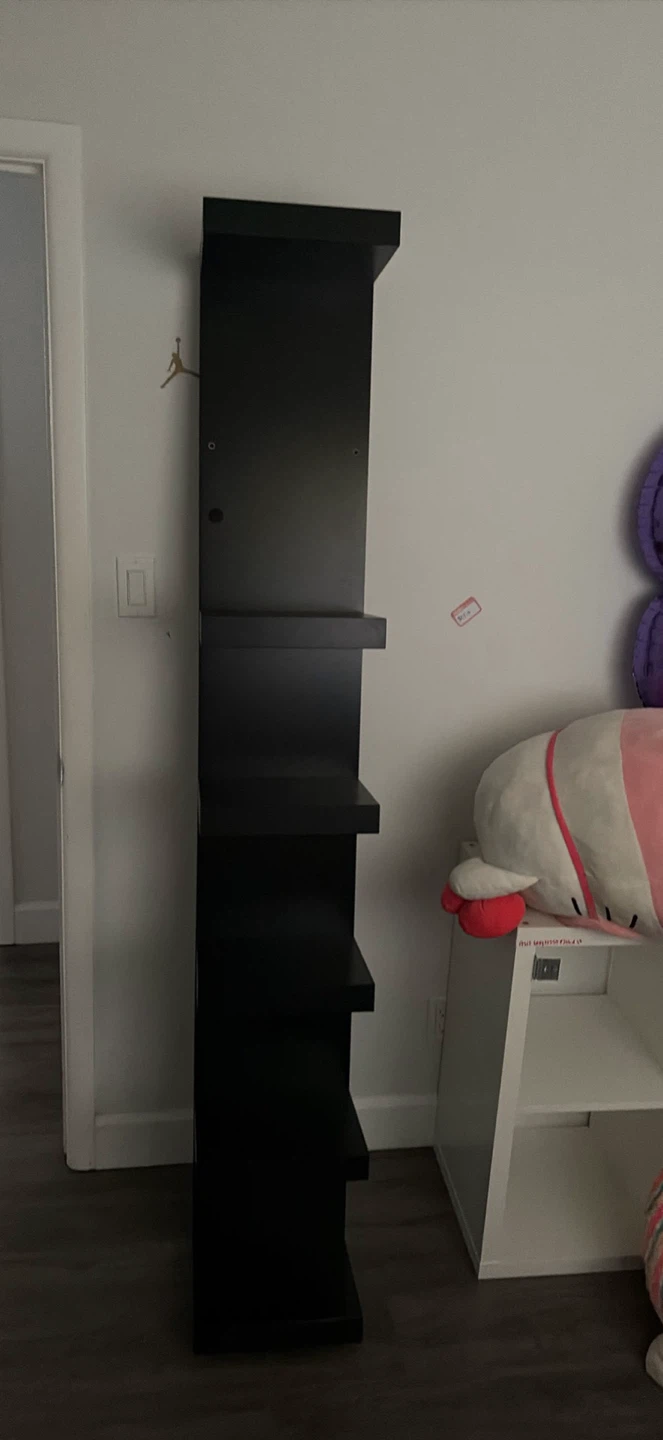 IKEA Black modern shelving unit and chair - photo 4