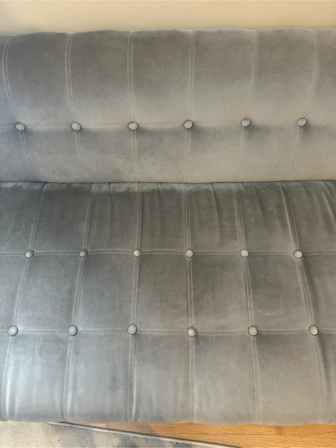 Gray Modern Velvet Tufted Tuxedo Sofa - photo 4