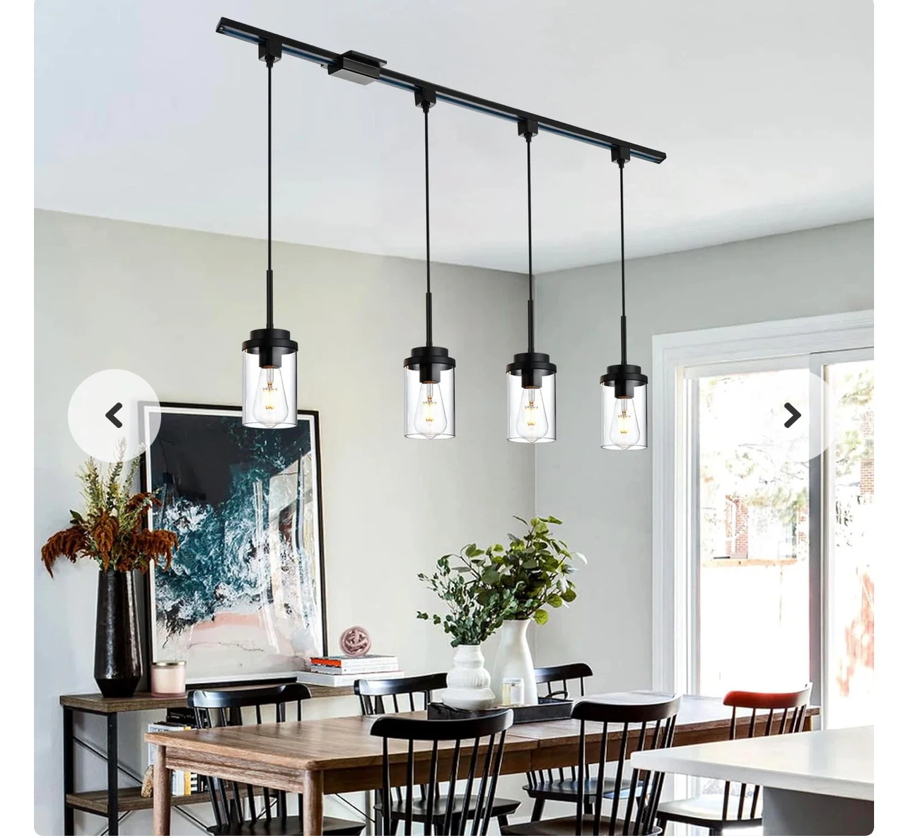 MELUCEE 4 Pack Black Track Lighting Pendants