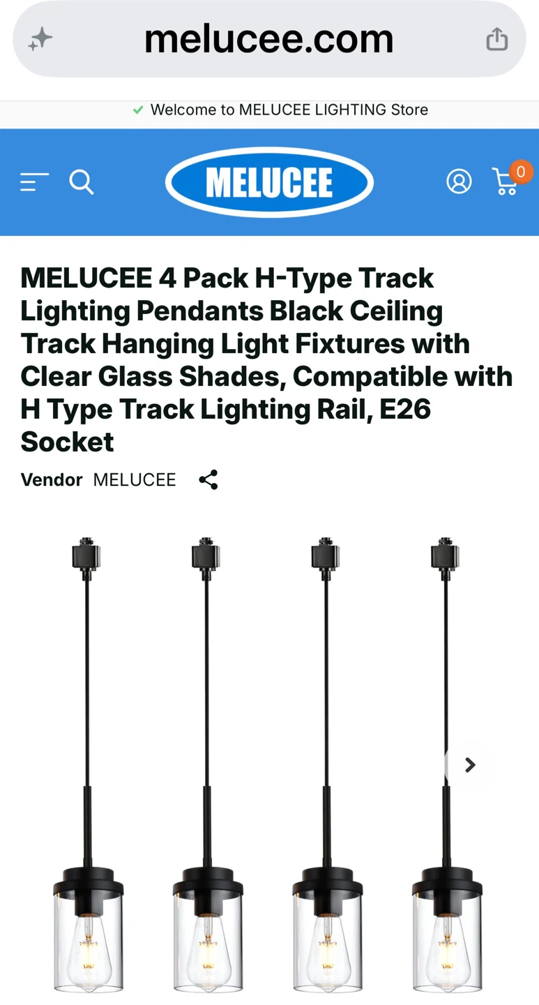 MELUCEE 4 Pack Black Track Lighting Pendants - photo 2