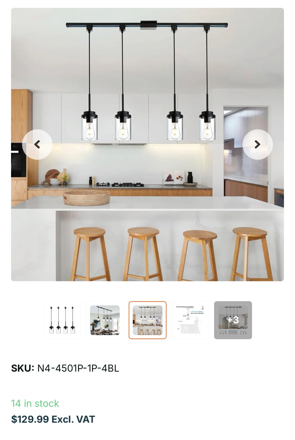 MELUCEE 4 Pack Black Track Lighting Pendants - photo 3
