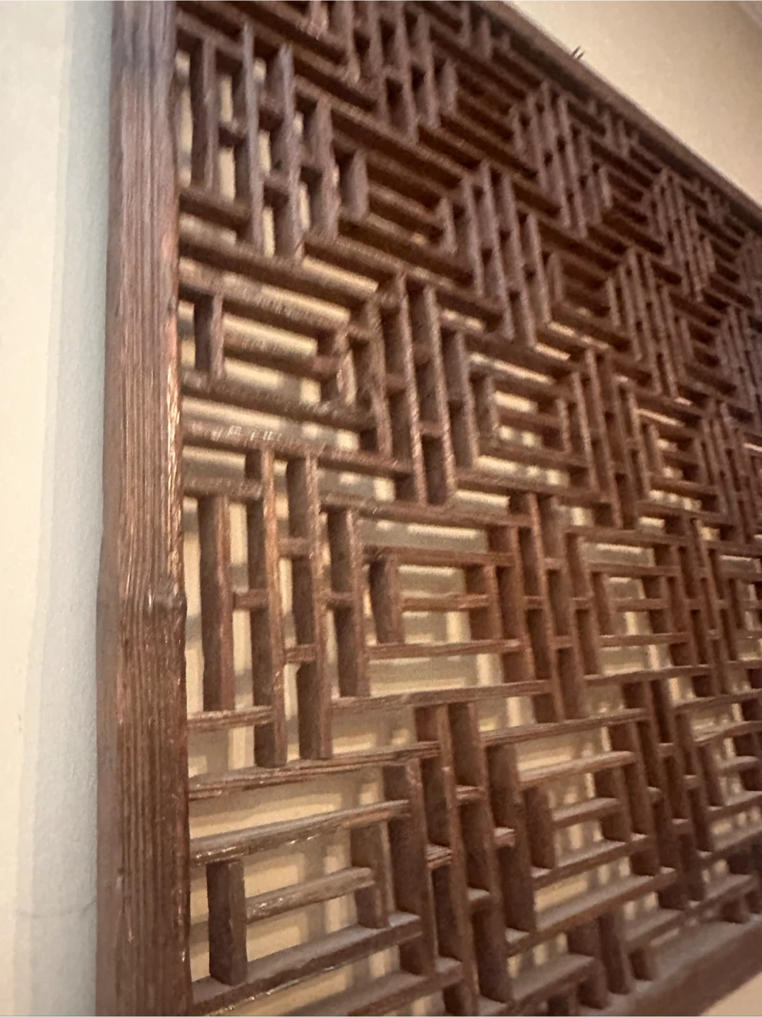 Antique Wooden Lattice Screen - photo 2