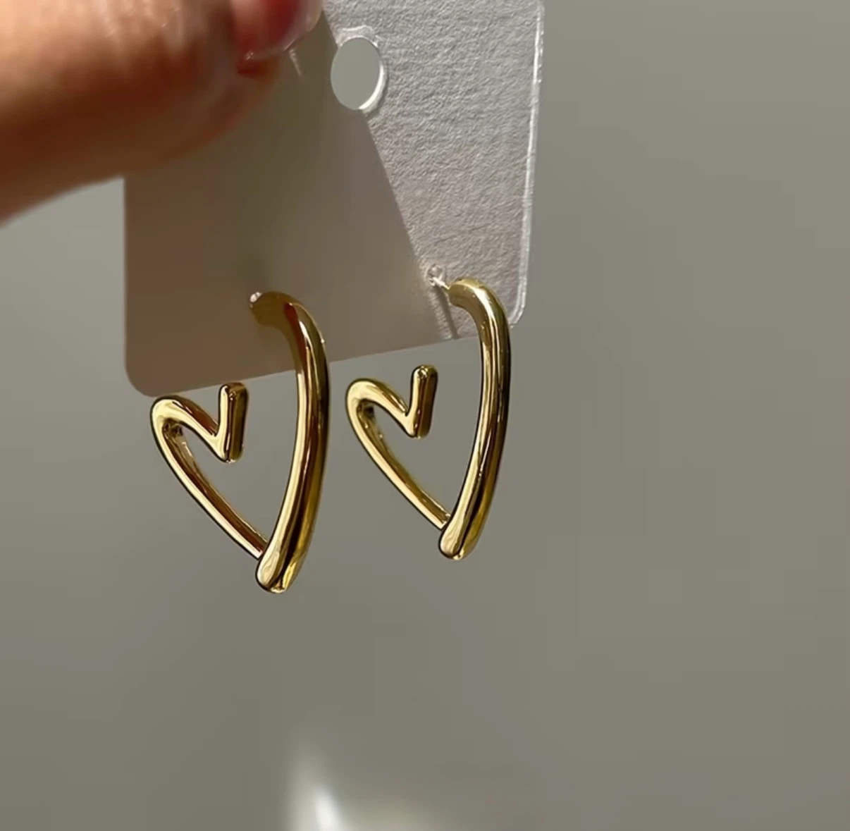 Gold Heart Hoop Earrings