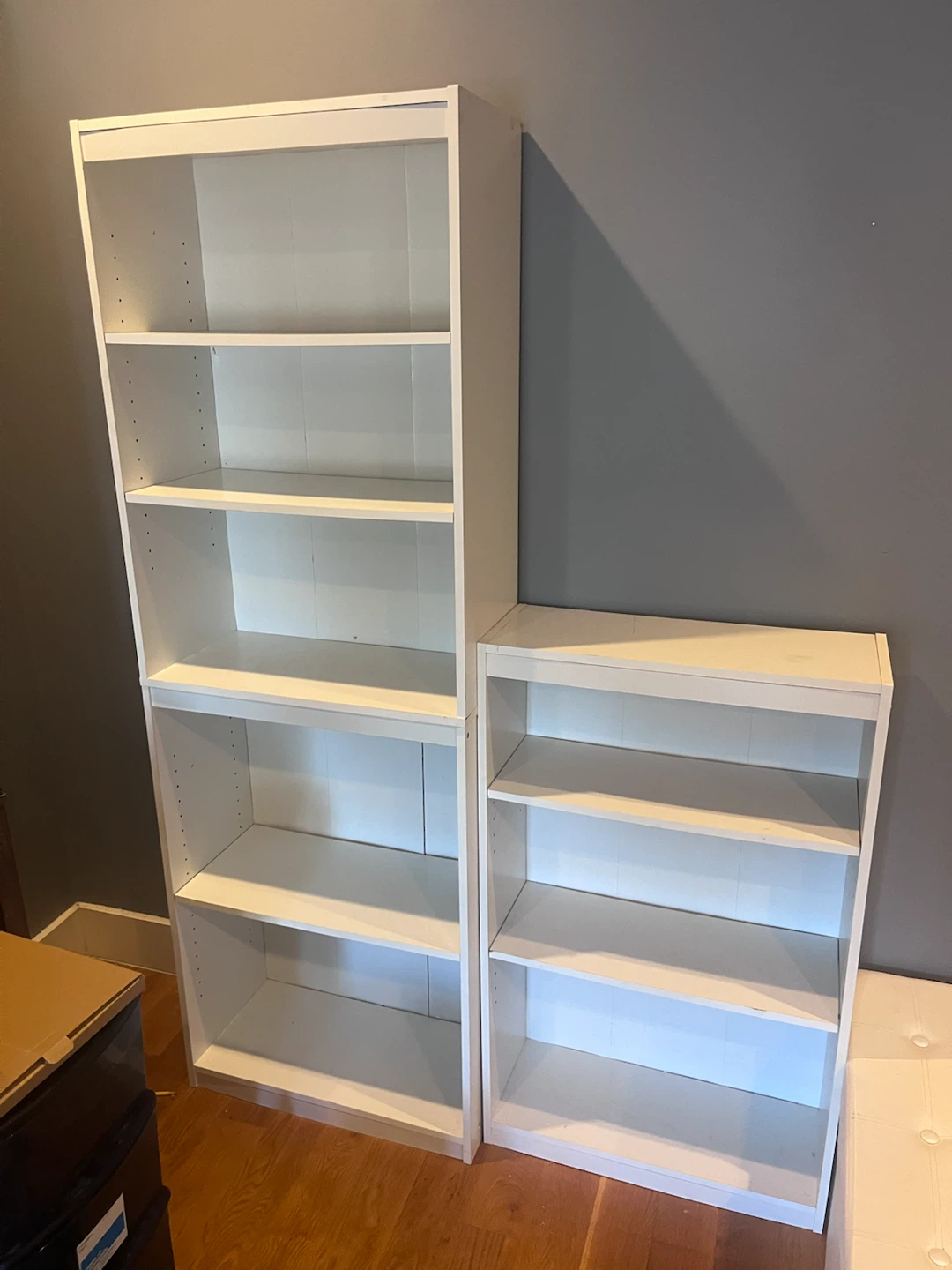 Two White IKEA Bookcases