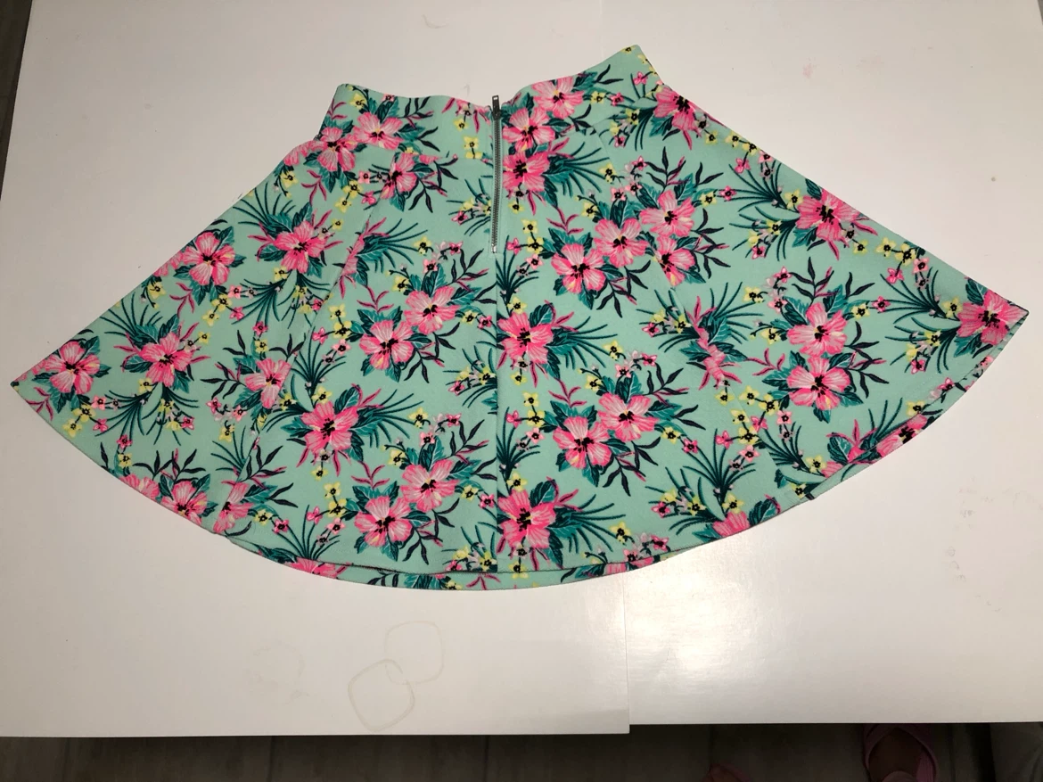 Preowned H&M Floral Mint Skirt Extra Small Zipper Women's - photo 2