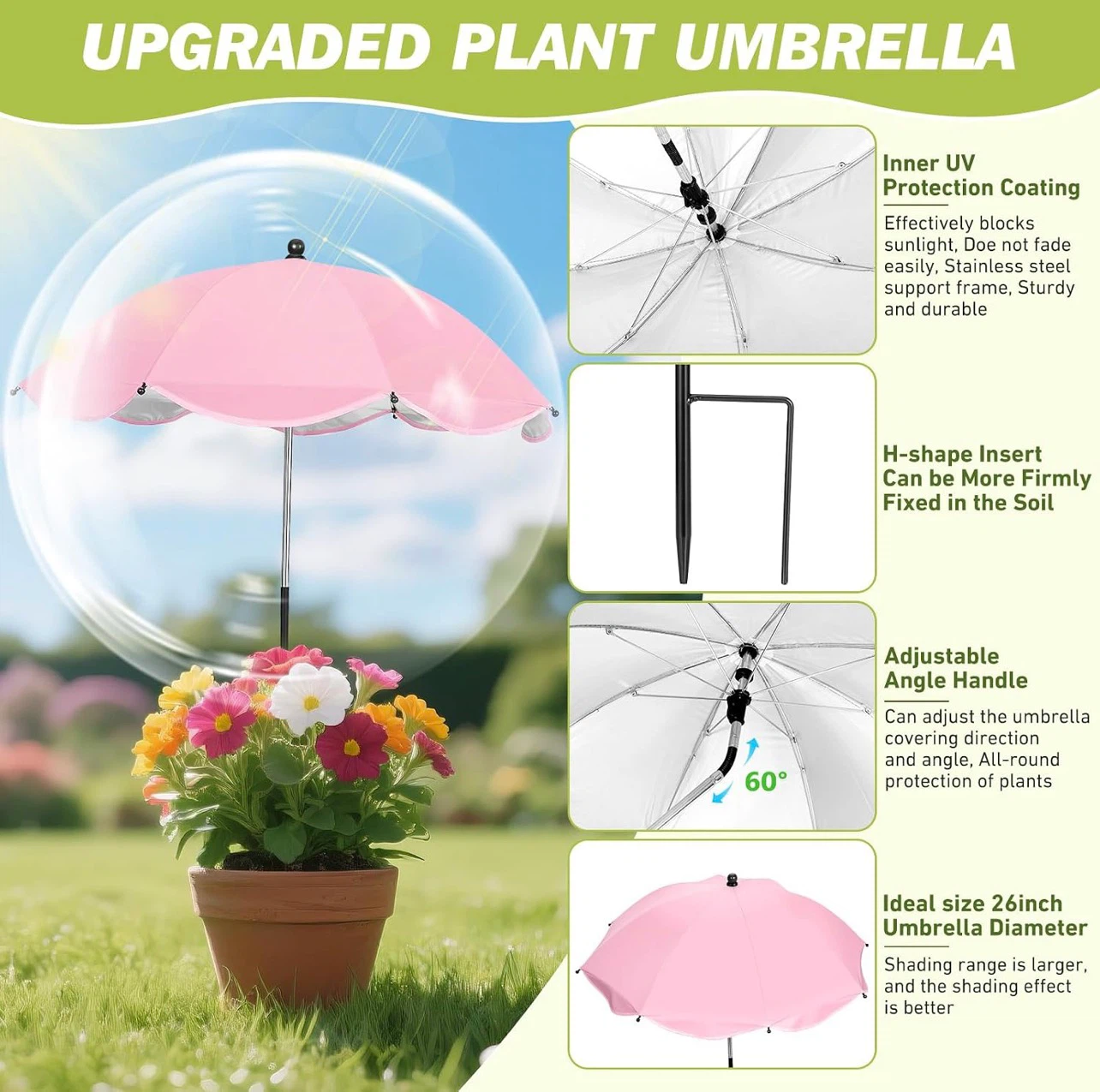 Plant Umbrella -  4 Pack Plant Umbrellas - photo 2