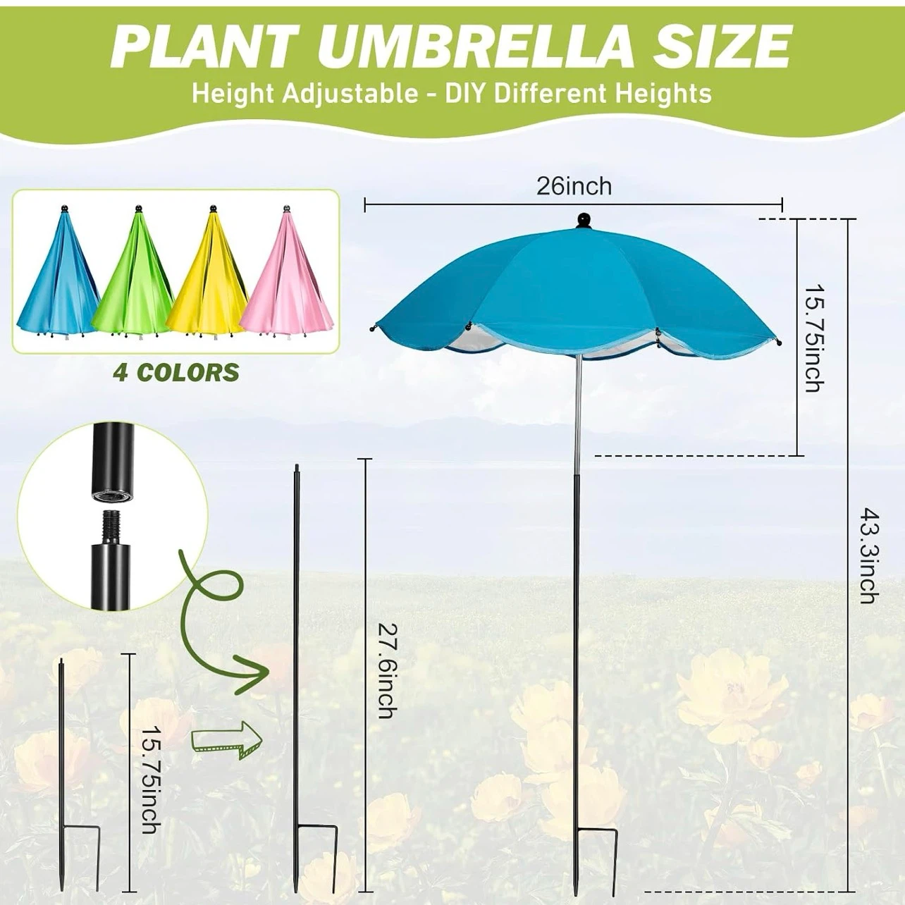 Plant Umbrella -  4 Pack Plant Umbrellas - photo 3