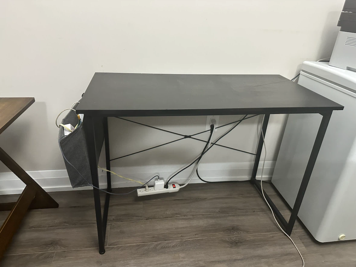 Black Writing Desk with Storage Pouch - photo 2
