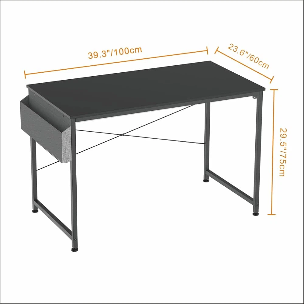 Black Writing Desk with Storage Pouch - photo 4