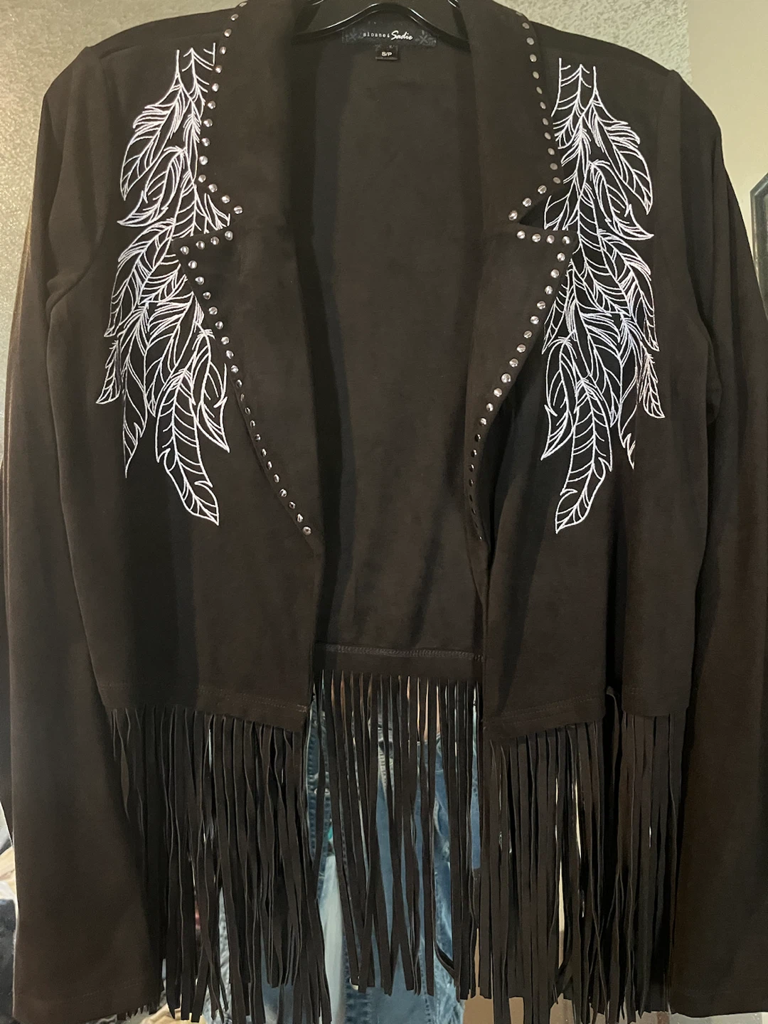 Sloane and Sadie  Black Fringed Jacket