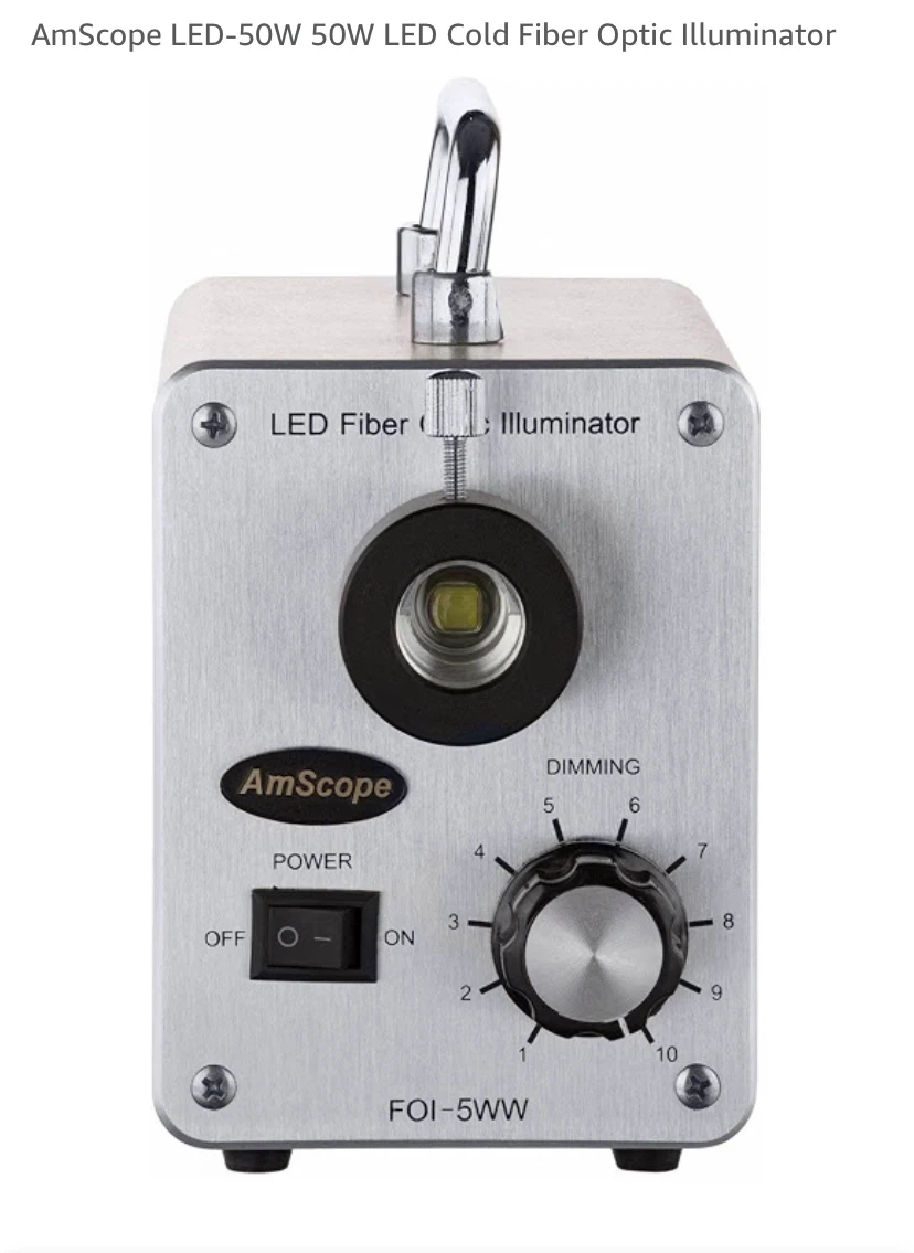 AmScope LED-50W Cold Fiber Optic Illuminator