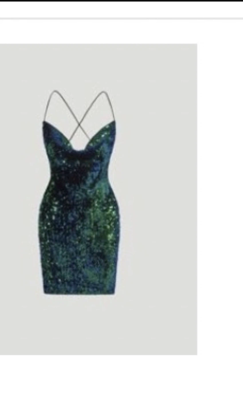 Sparkly Green Sequin Mini Dress - photo 4