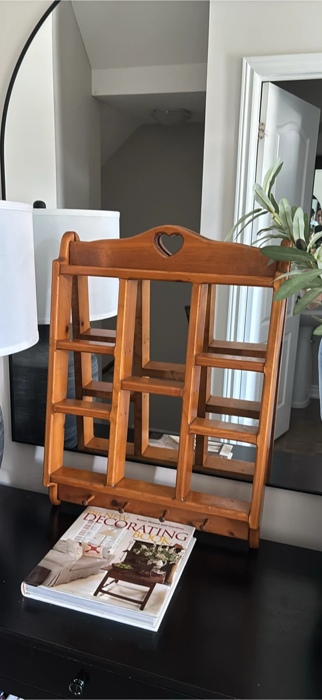 Wooden Wall Shelf with Heart Detail