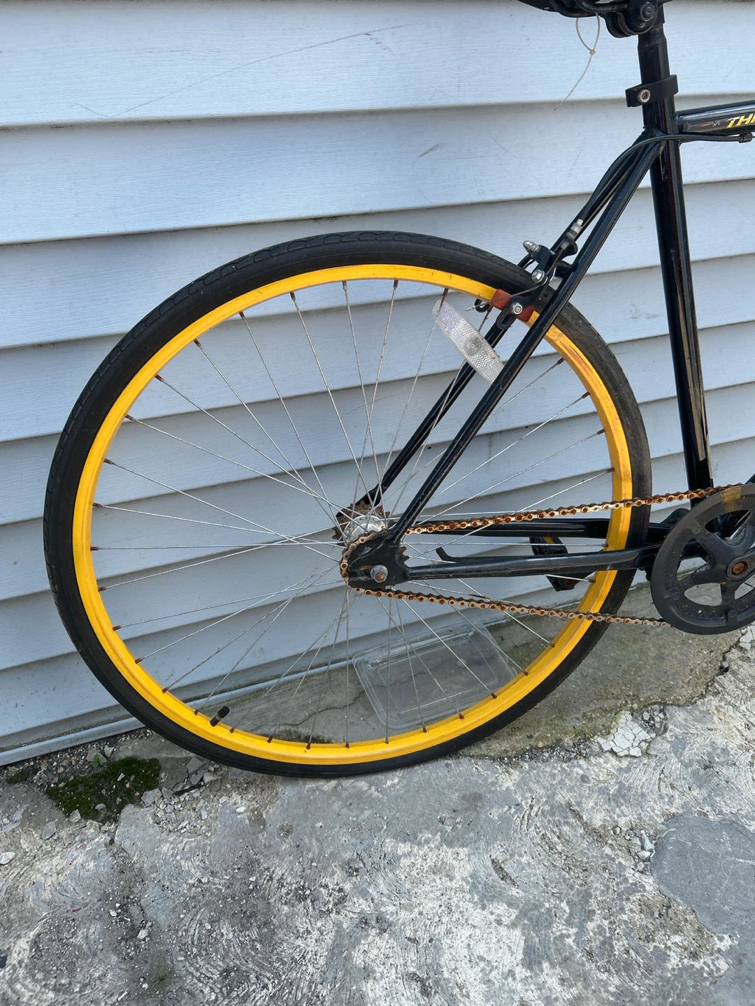 Black Fixie Bike with Yellow and Red Rims - photo 4
