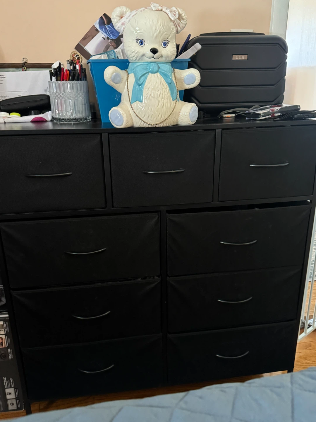 Black 9-Drawer Fabric Dresser - photo 2