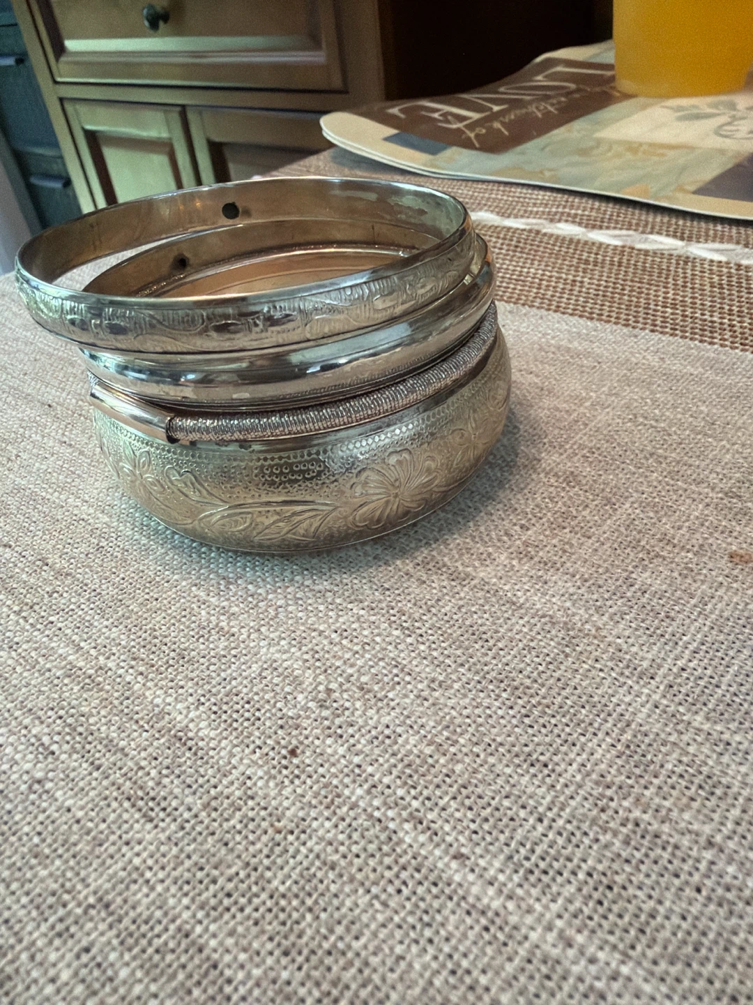 Set of 4 Silver-Tone Bangle Bracelets - photo 2