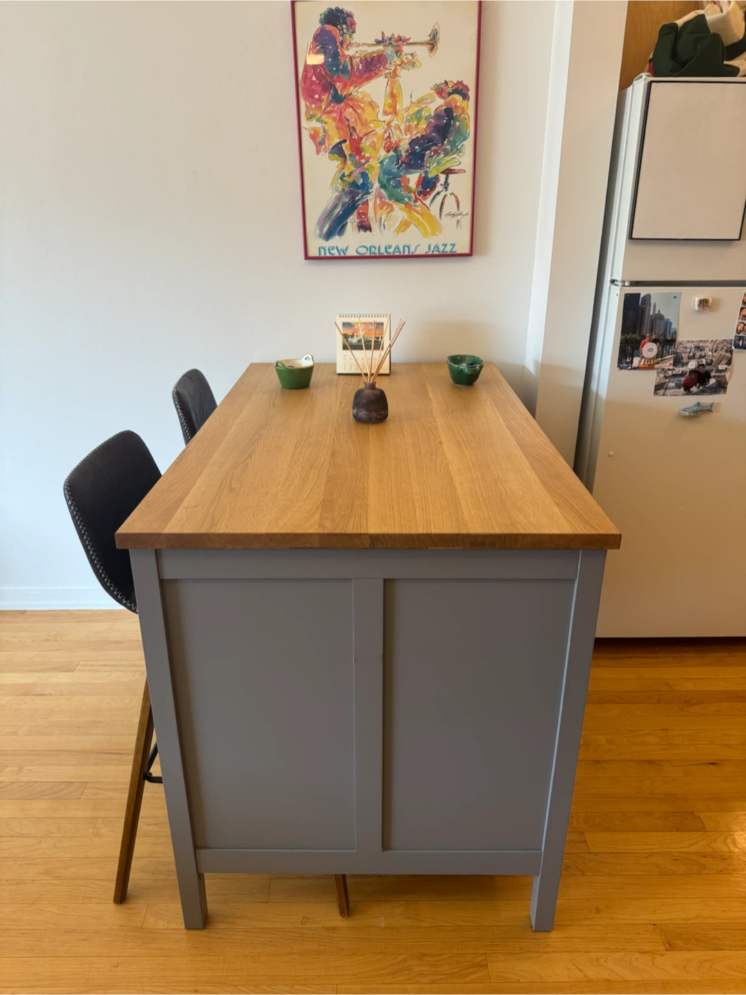 Wood Top Kitchen Island with Gray Base - photo 2