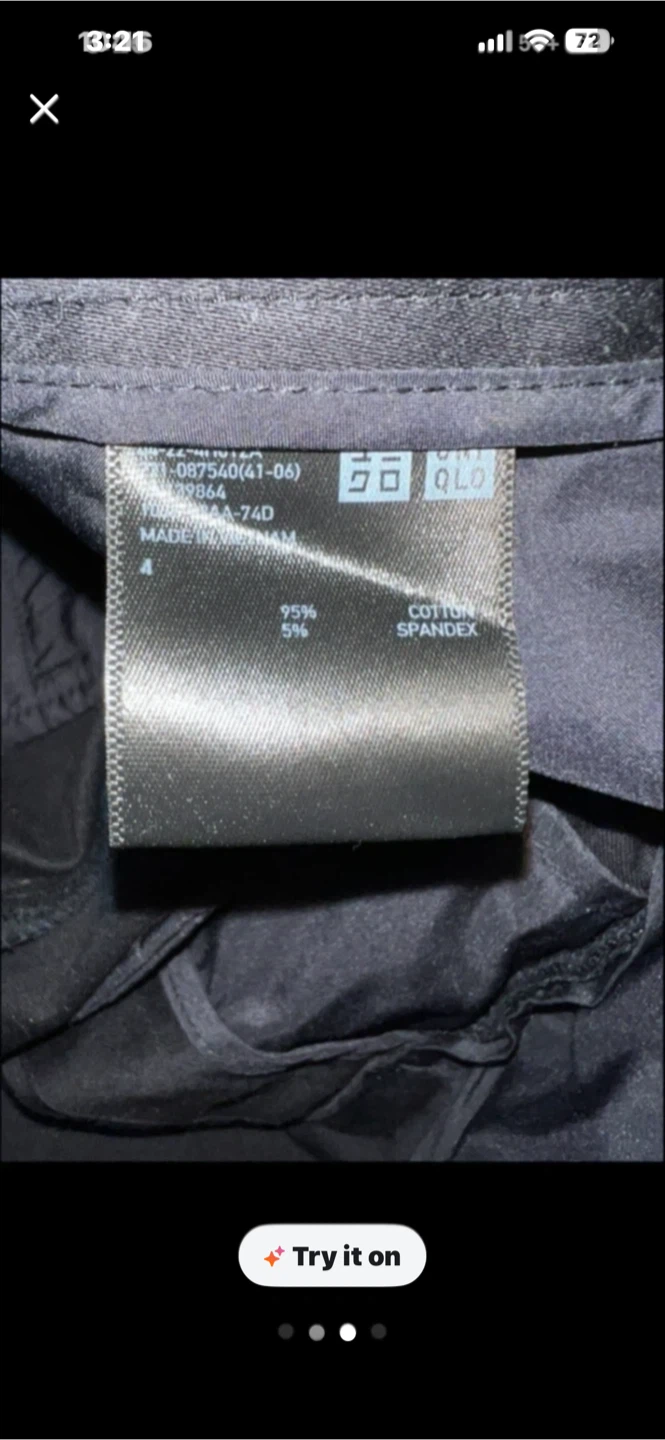 UNIQLO Black Cotton Spandex Pants Size 4 - photo 2