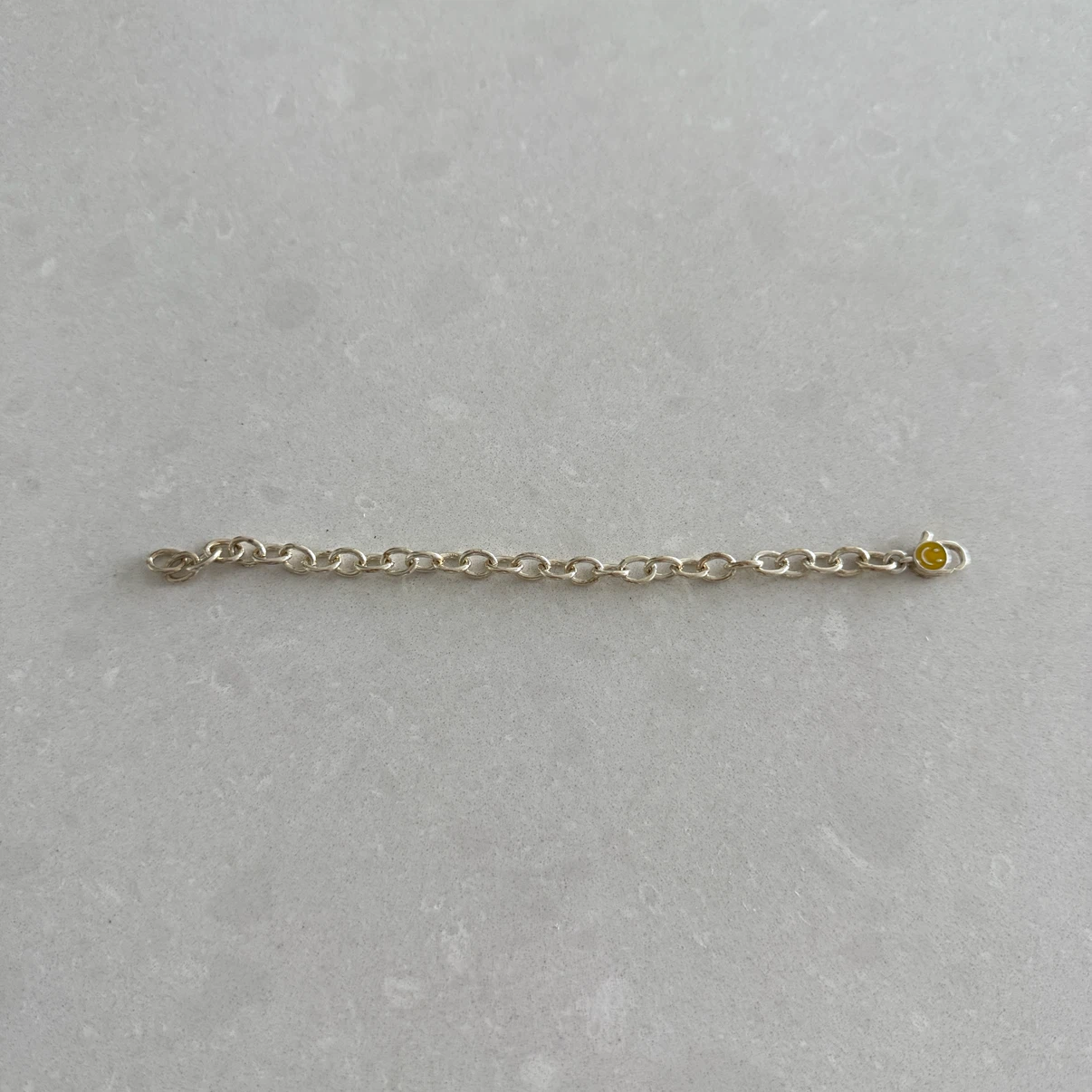 Sterling Silver Chain Bracelet with Smiley Charm
