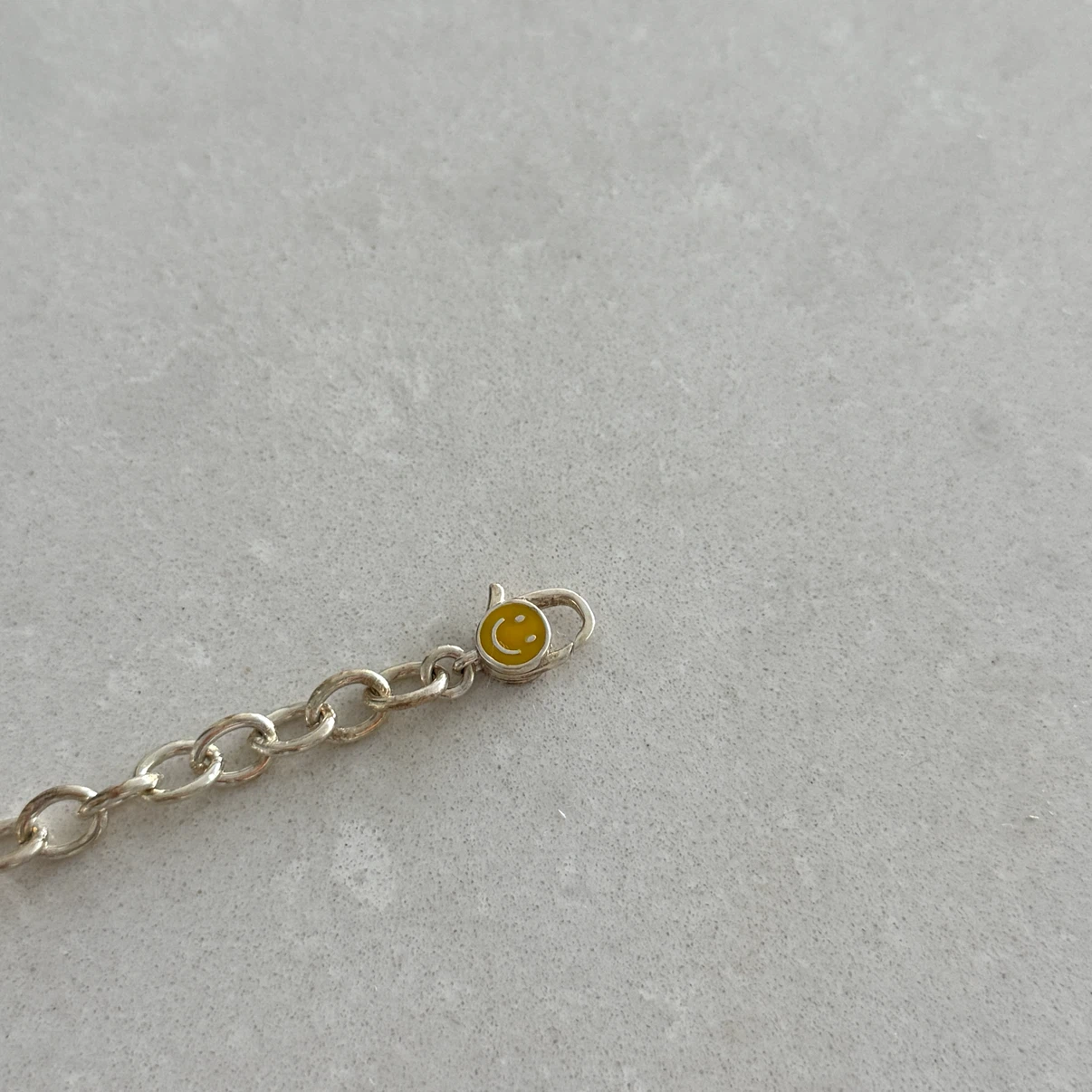 Sterling Silver Chain Bracelet with Smiley Charm - photo 2