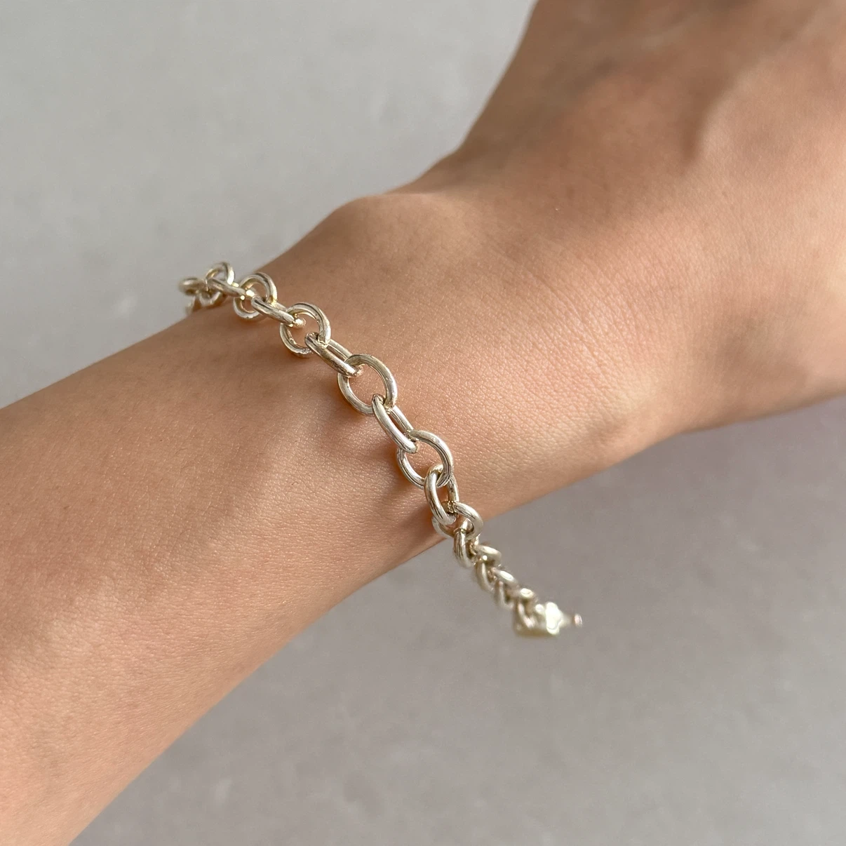 Sterling Silver Chain Bracelet with Smiley Charm - photo 3