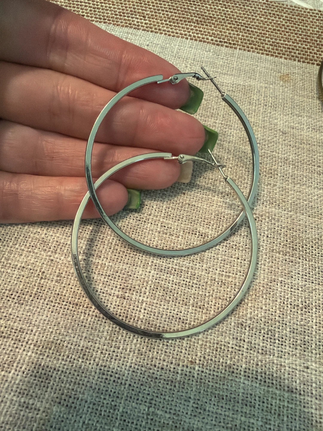 Silver Hoop Earrings Set - photo 4