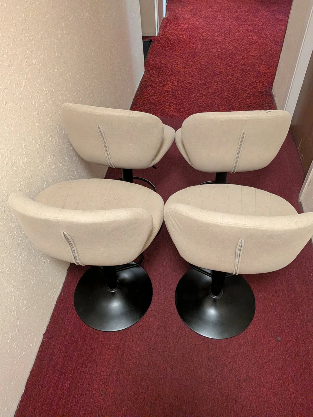 Set of 4 Bar Stools - Beige - photo 2