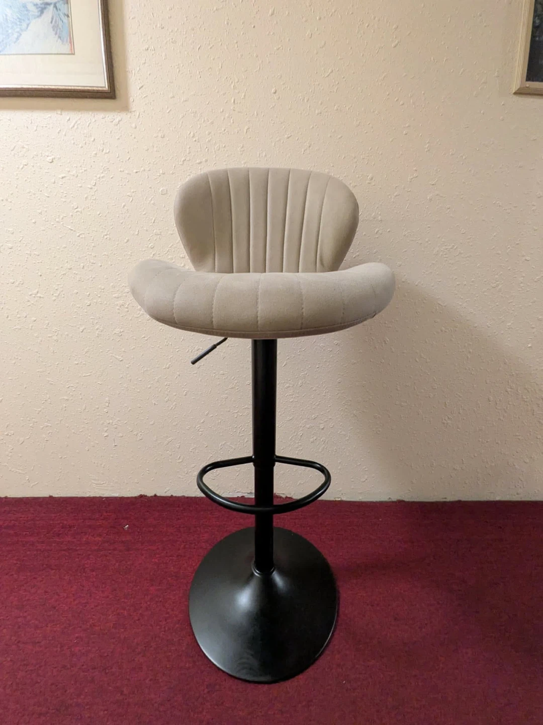 Set of 4 Bar Stools - Beige - photo 5