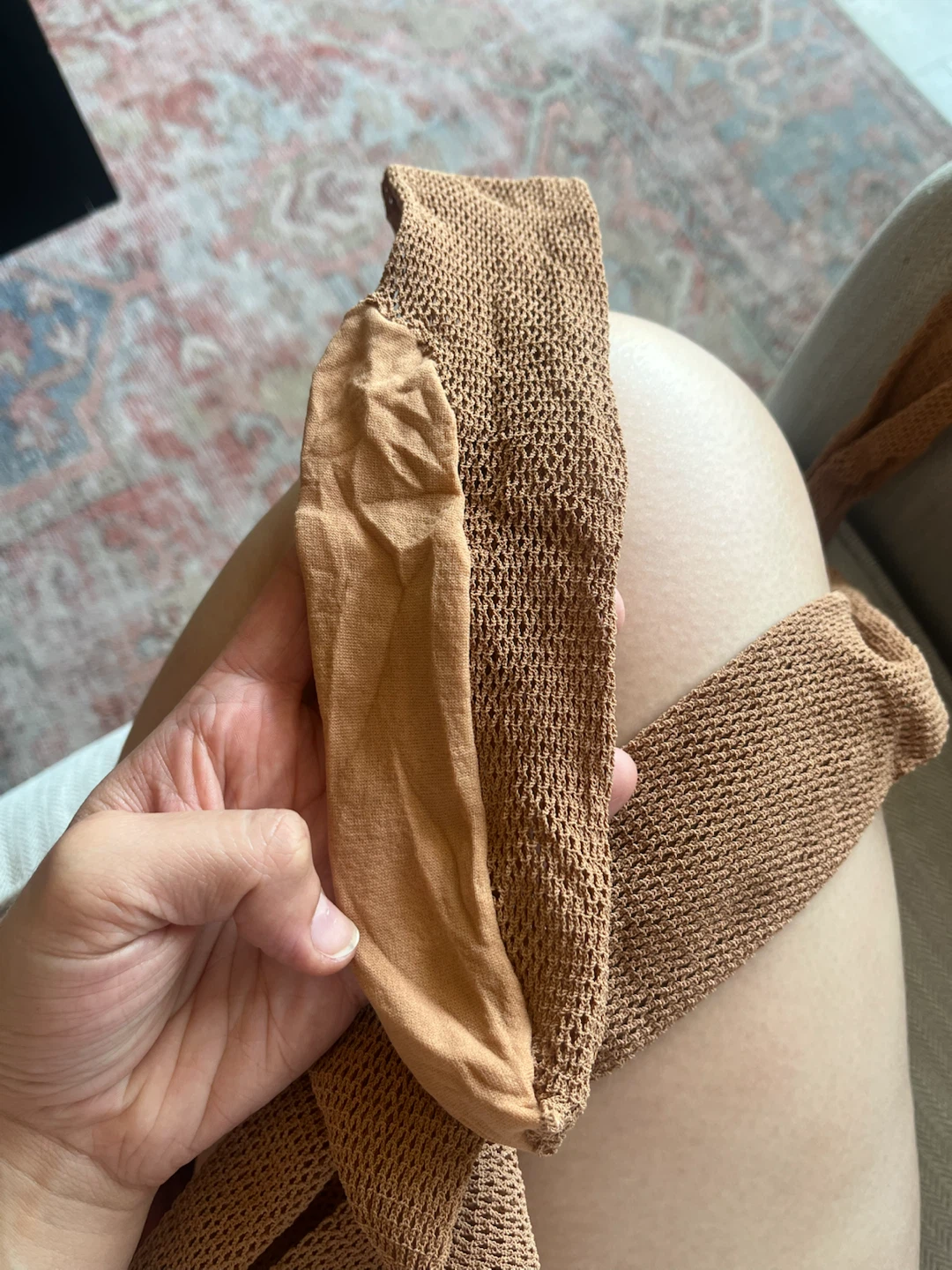NWT Capezio Fishnet Tights - Caramel - XL