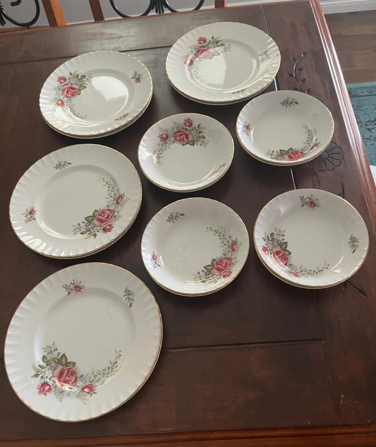 Ridgway White Mist Regal Rose Dinnerware Set