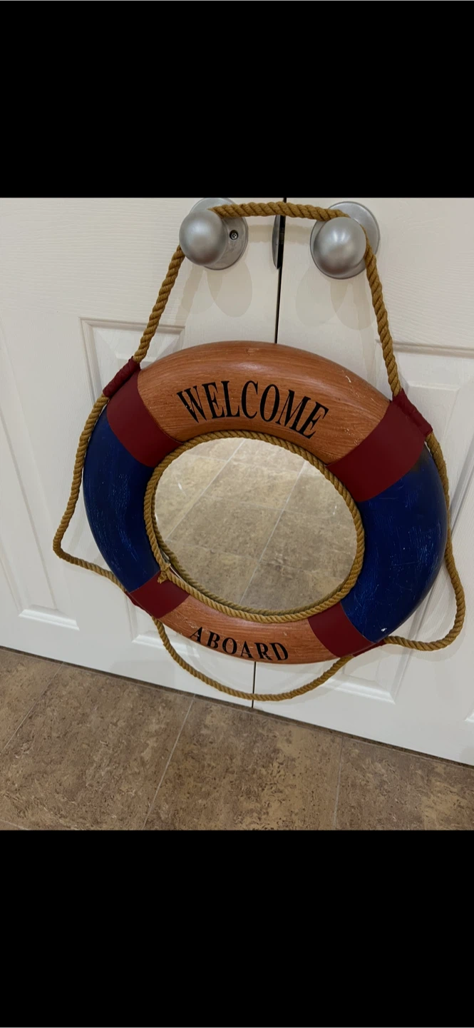 Nautical Welcome Aboard Mirror