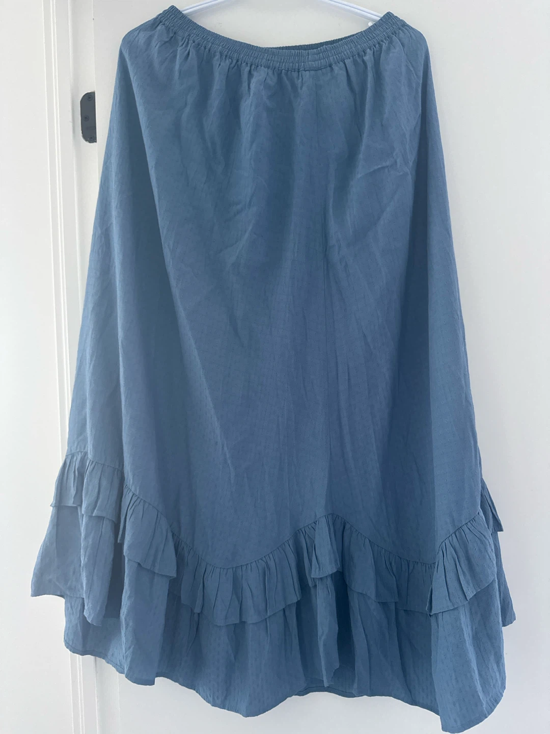 Vélez Blue Ruffled Midi Skirt