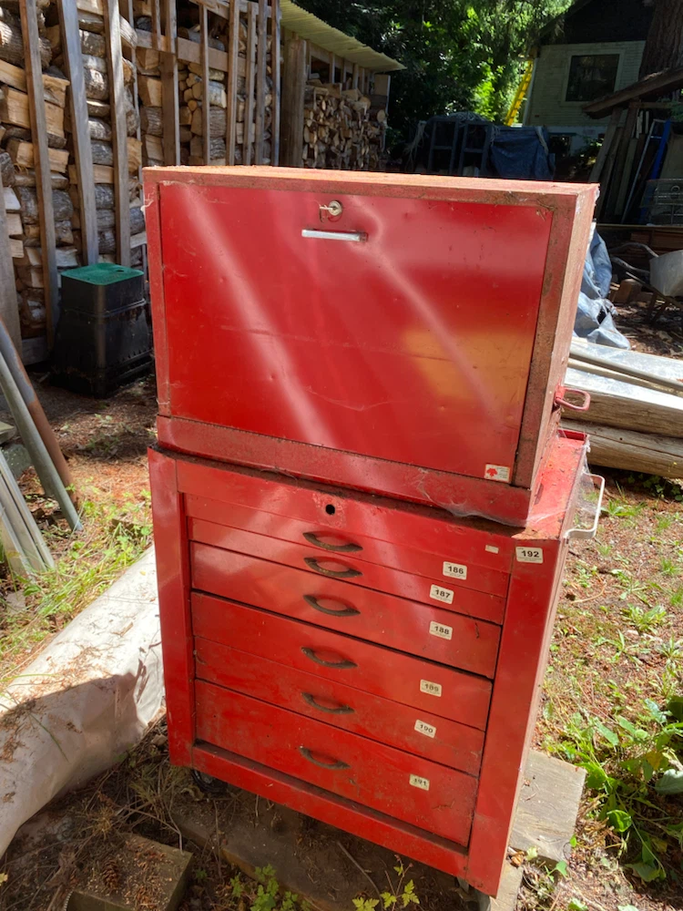Red Metal Toolboxes with Drawers - photo 2