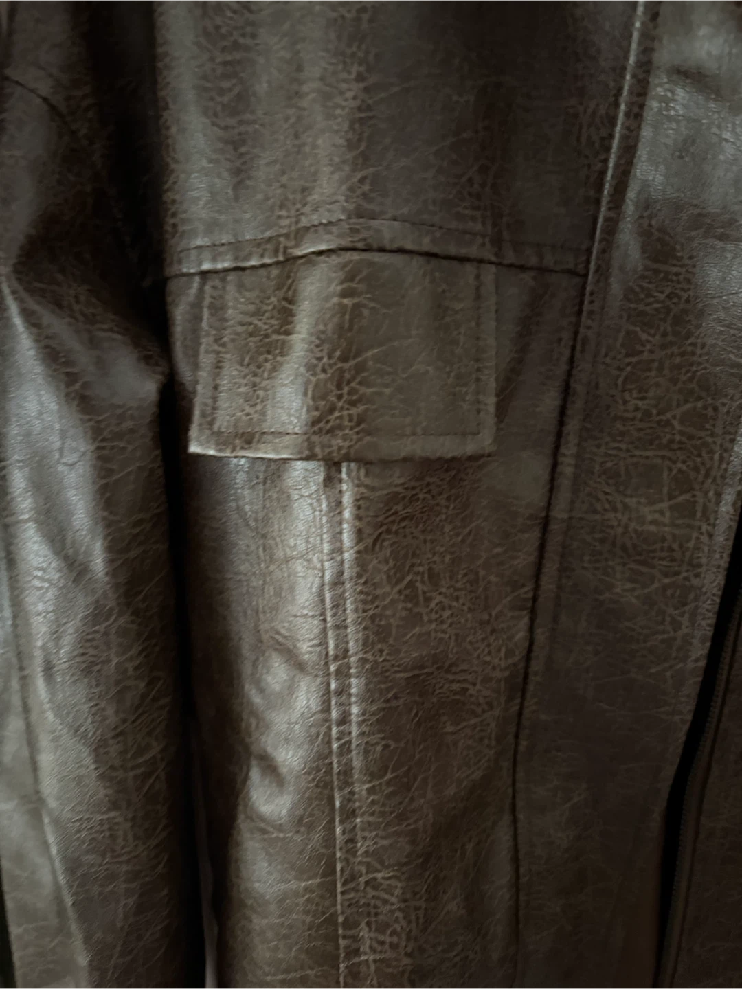 Brown leather jacket - photo 2