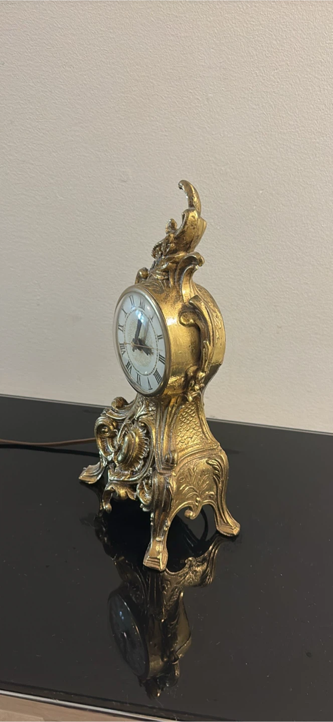 Antique Gold Ornate Mantle Clock - photo 3