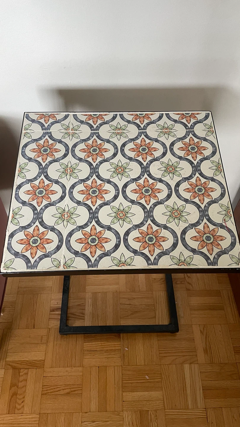 Side Table with Decorative Tile Top