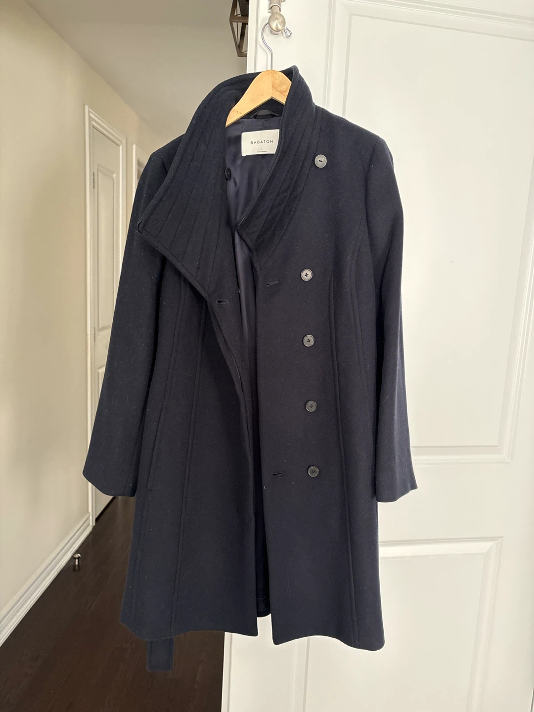 Babaton Navy Wool Coat