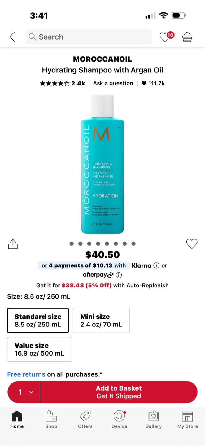 Moroccanoil Hydrating Shampoo 8.5 fl oz / 250 ml - photo 2