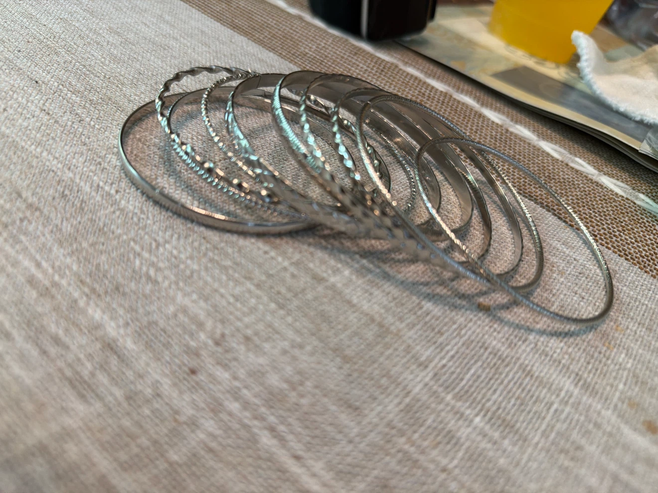 Set of Silver Tone Bangles - photo 2
