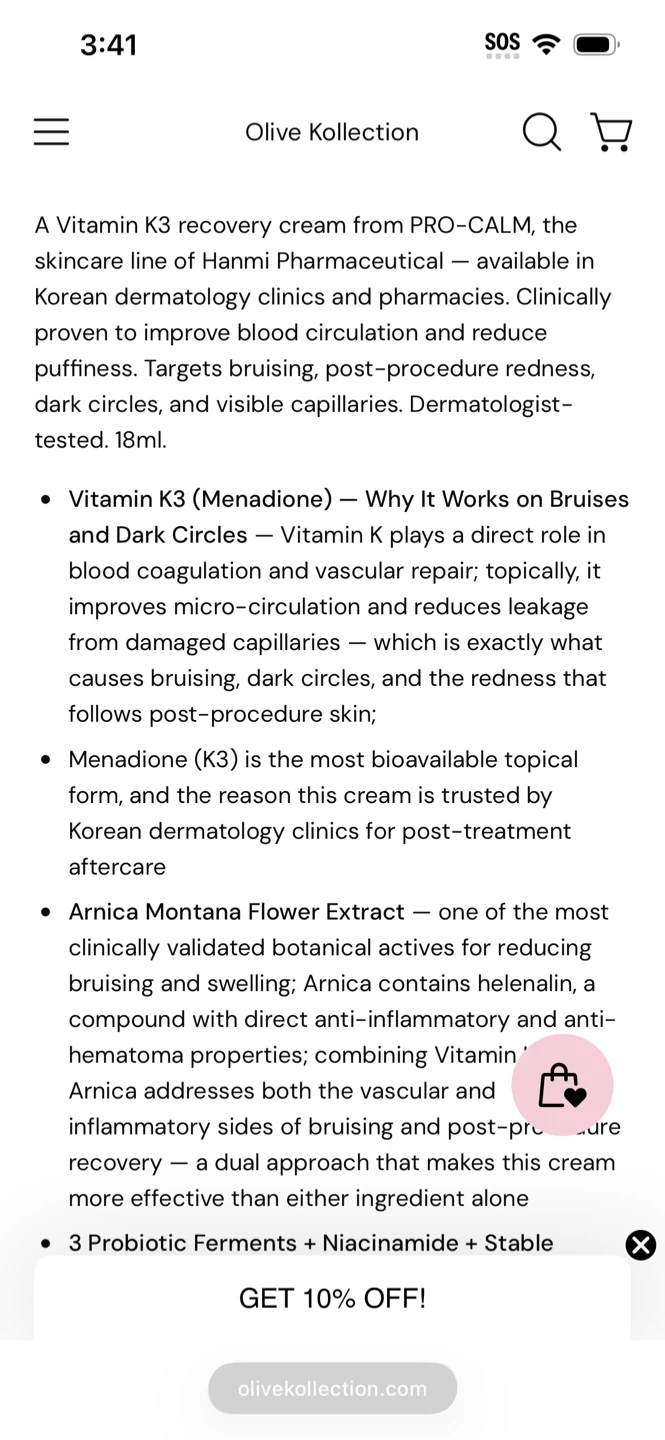Hanmi Pharmaceutical Pro-Calm Red X Cream (Vitamin K Cream) - photo 3