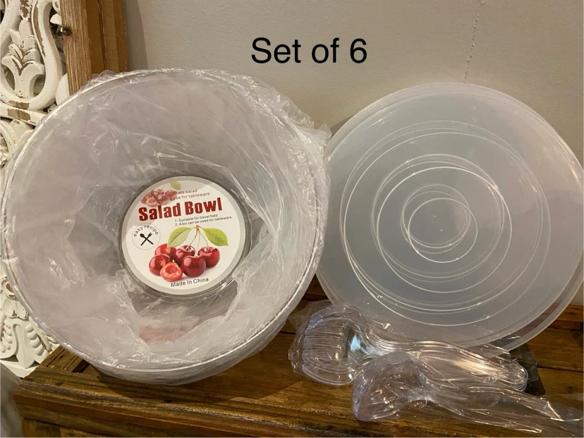 New Outdoor Plastic Salad Serving Bowles with Lids - photo 4
