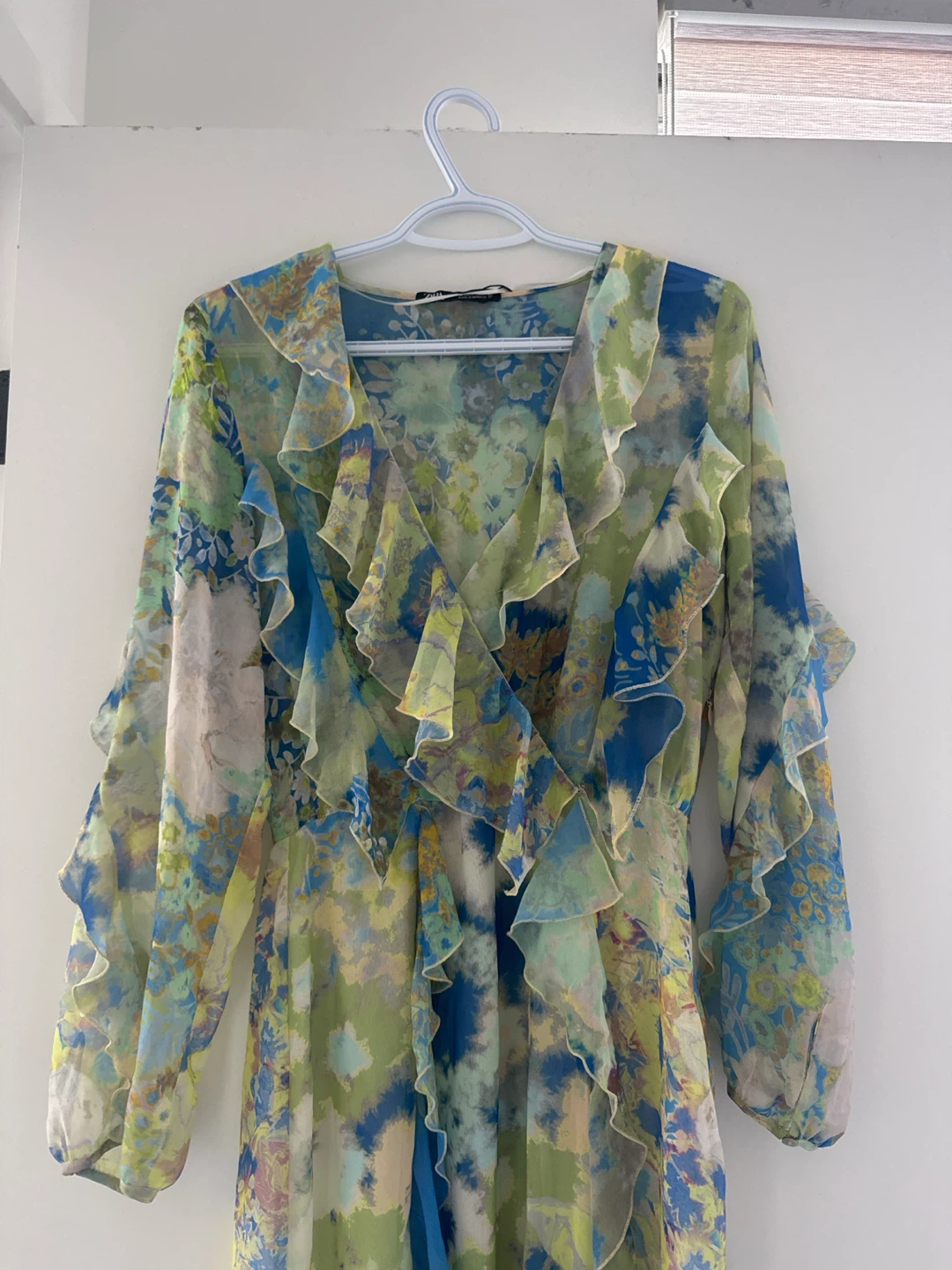 ZARA Floral Ruffle Maxi Dress