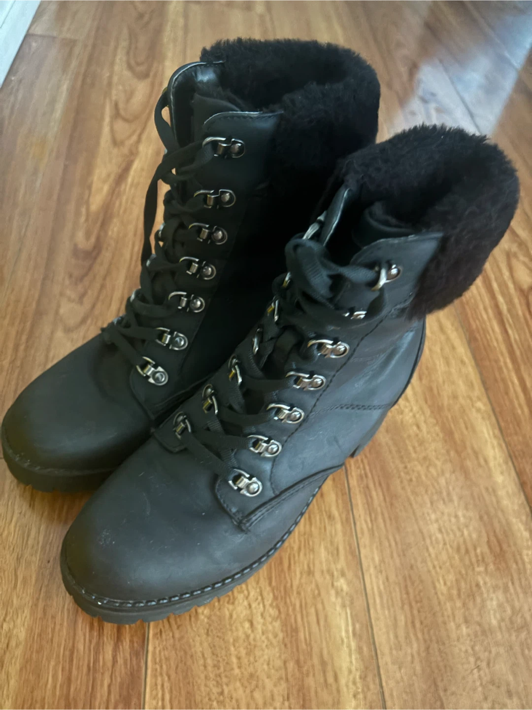 Black Loafers & Black Fur Lined Boots