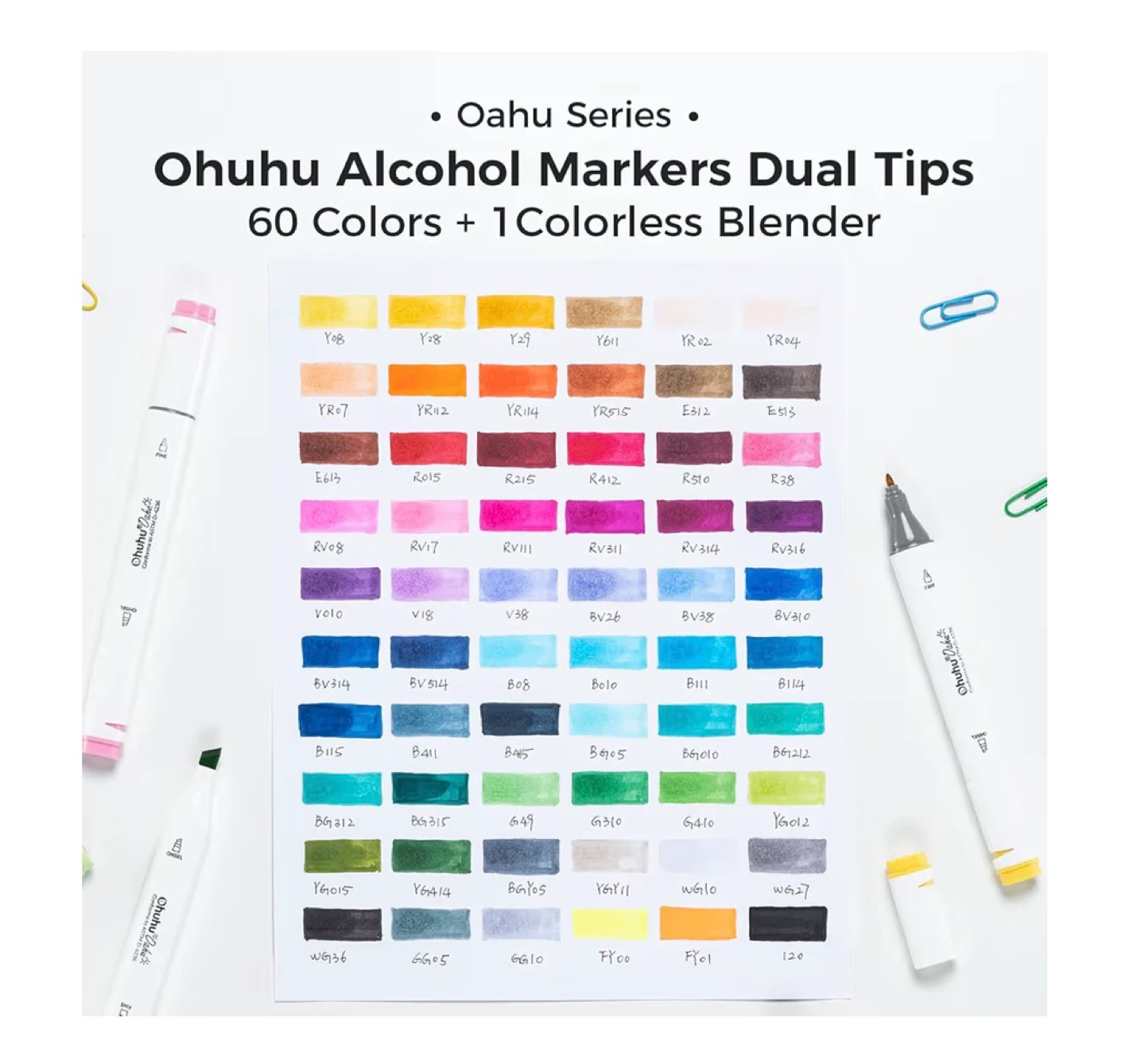 New Ohuhu 60 Colours Dual Tips Alcohol Markers (Fine & Chisel) - photo 3